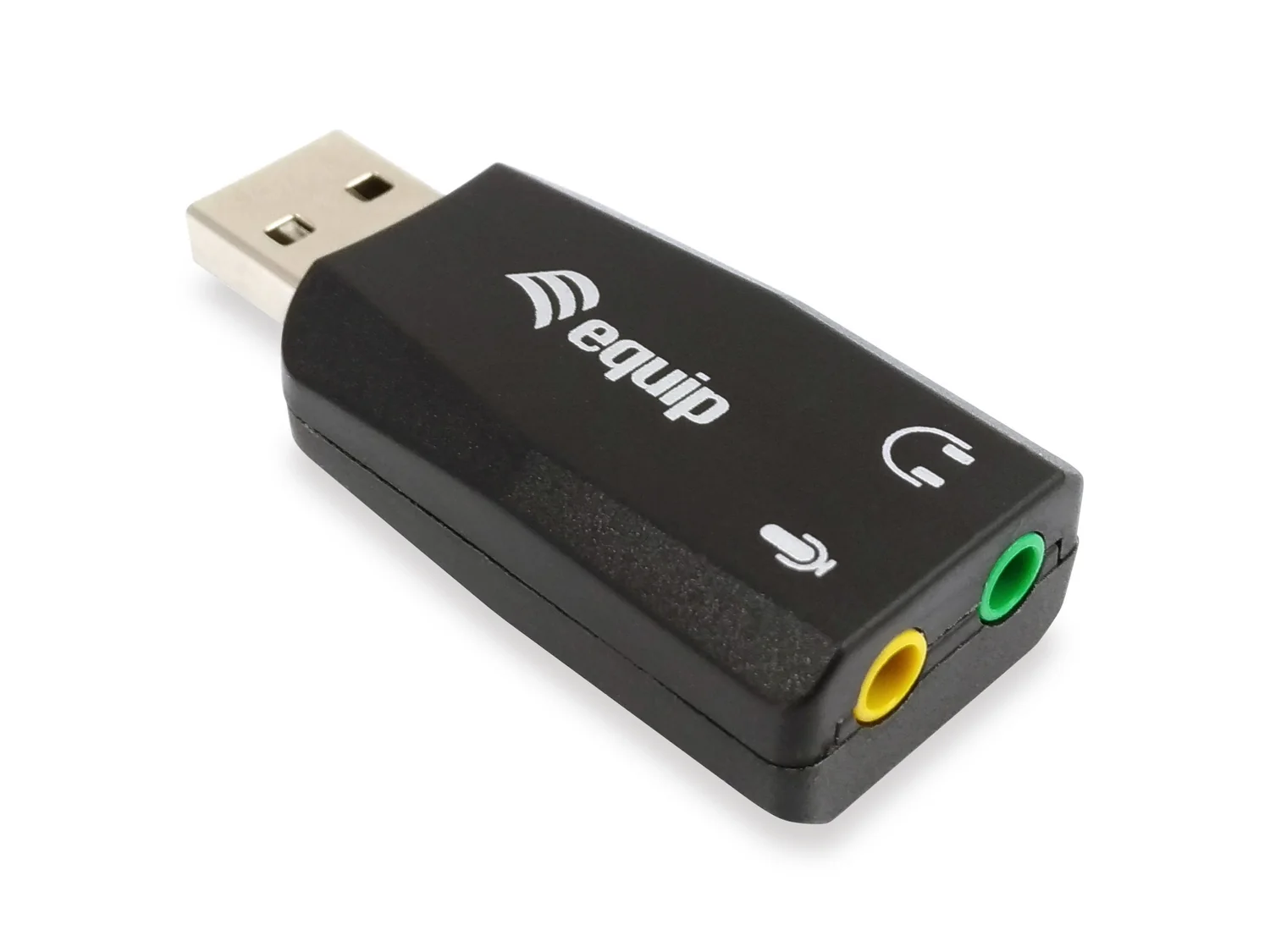 Placa de Som Externa Equip USB para Jack 3,5 mm Plug and Play Preto - Imagem 1
