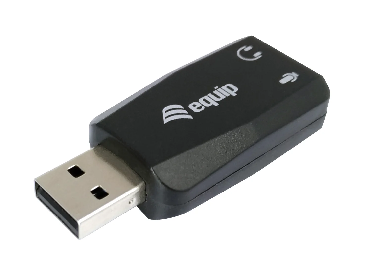 Placa de Som Externa Equip USB para Jack 3,5 mm Plug and Play Preto - Imagem 2