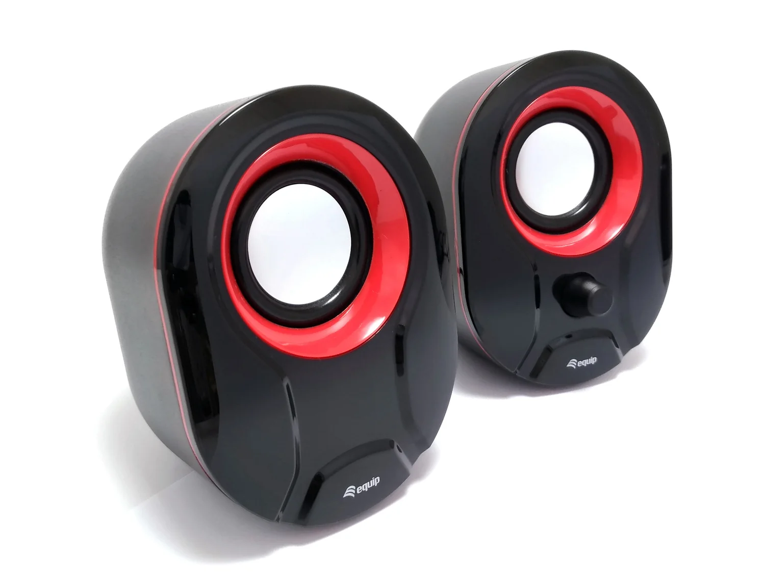 Colunas de som estéreo 2.0 Equip 245332 USB 3W RMS preto e vermelho para PC - Imagem 2