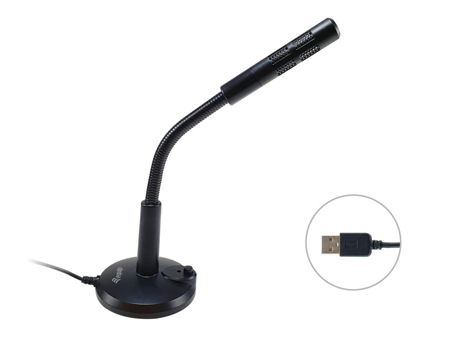 Microfone de mesa Equip 245340 USB Type-A plug and play preto - Imagem 2