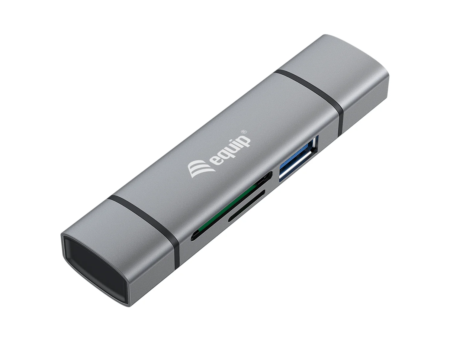 Leitor de Cartões USB 3.2 Gen 1 Equip 245460 com Hub USB e OTG Type-A/Type-C Cinzento - Imagem 2