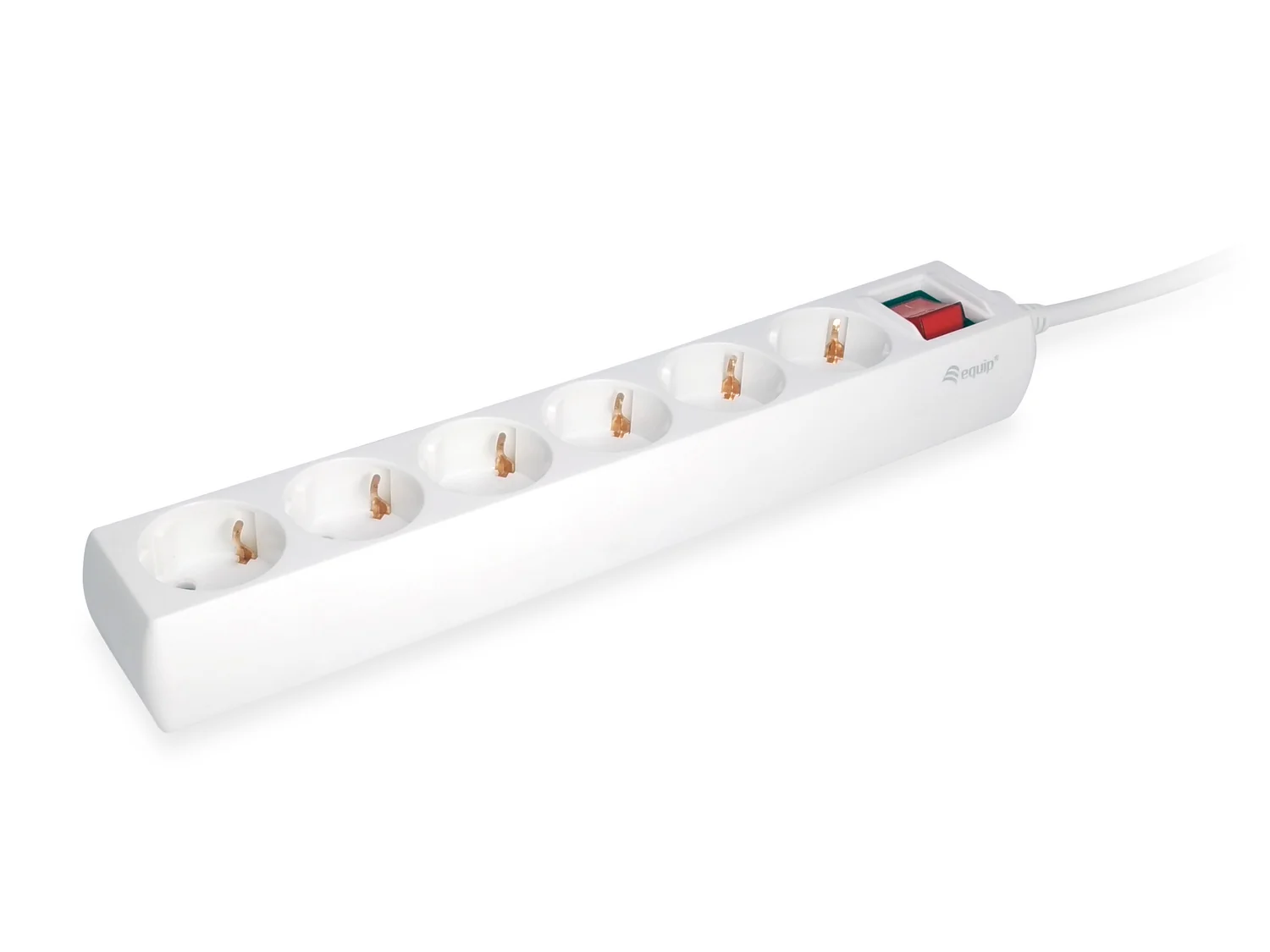 Extensão Elétrica Equip 6 Tomadas com Interruptor Cabo 1,5 m Interior Branco - Imagem 1