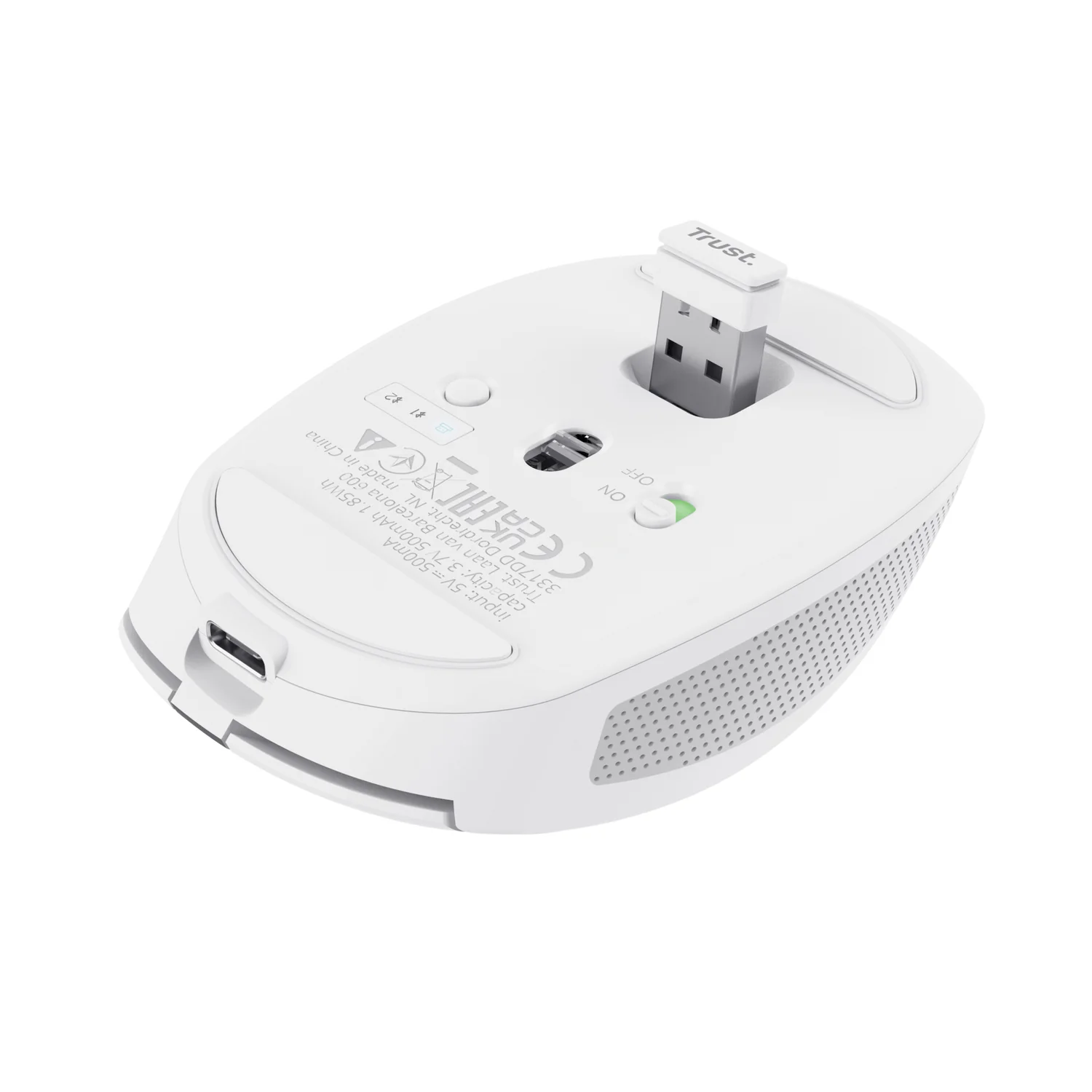 Rato sem fios compacto Trust Ozaa Bluetooth 3200 DPI 6 botões recarregável USB-C Branco - Imagem 5