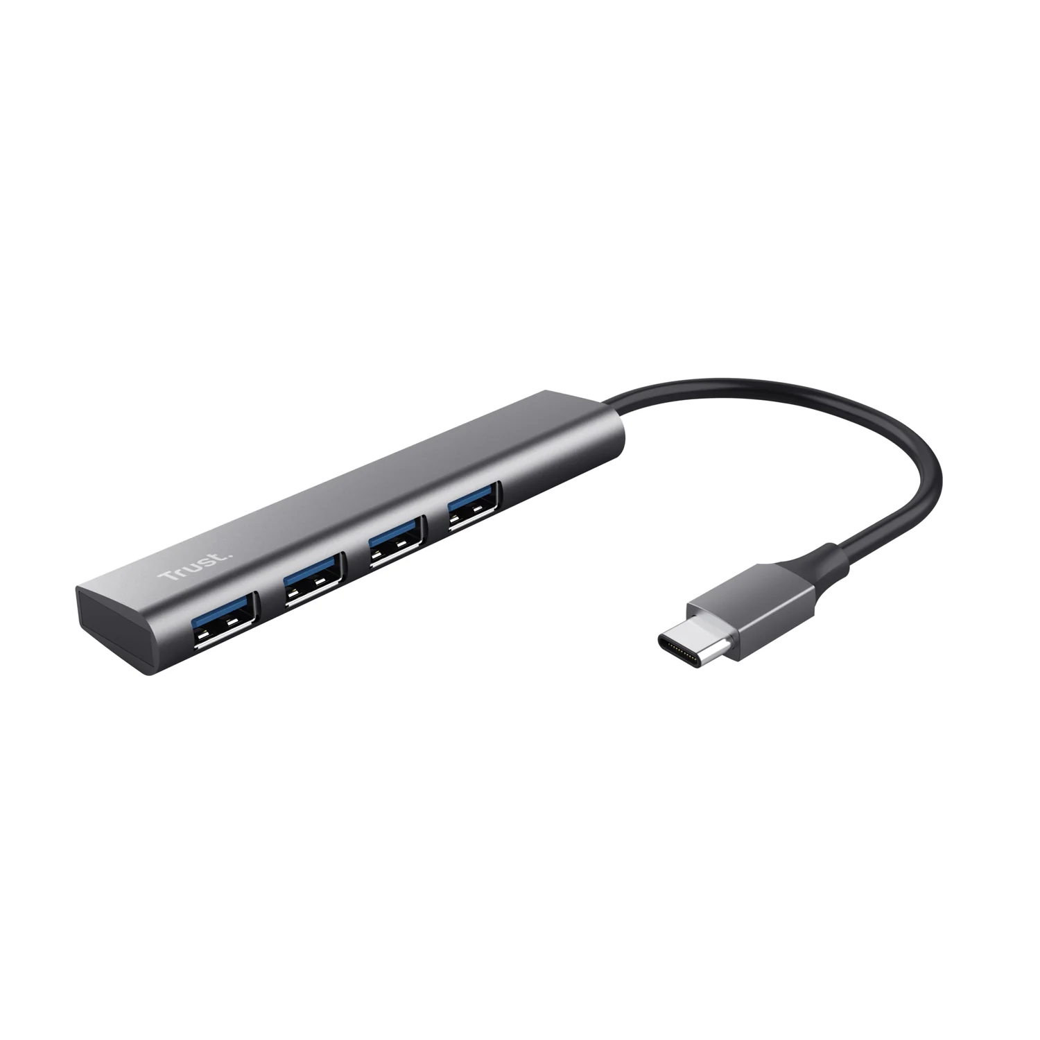 Hub USB-C Trust Halyx 4 Portas USB 3.2 Gen 1 Cinzento 5 Gbps - Imagem 1