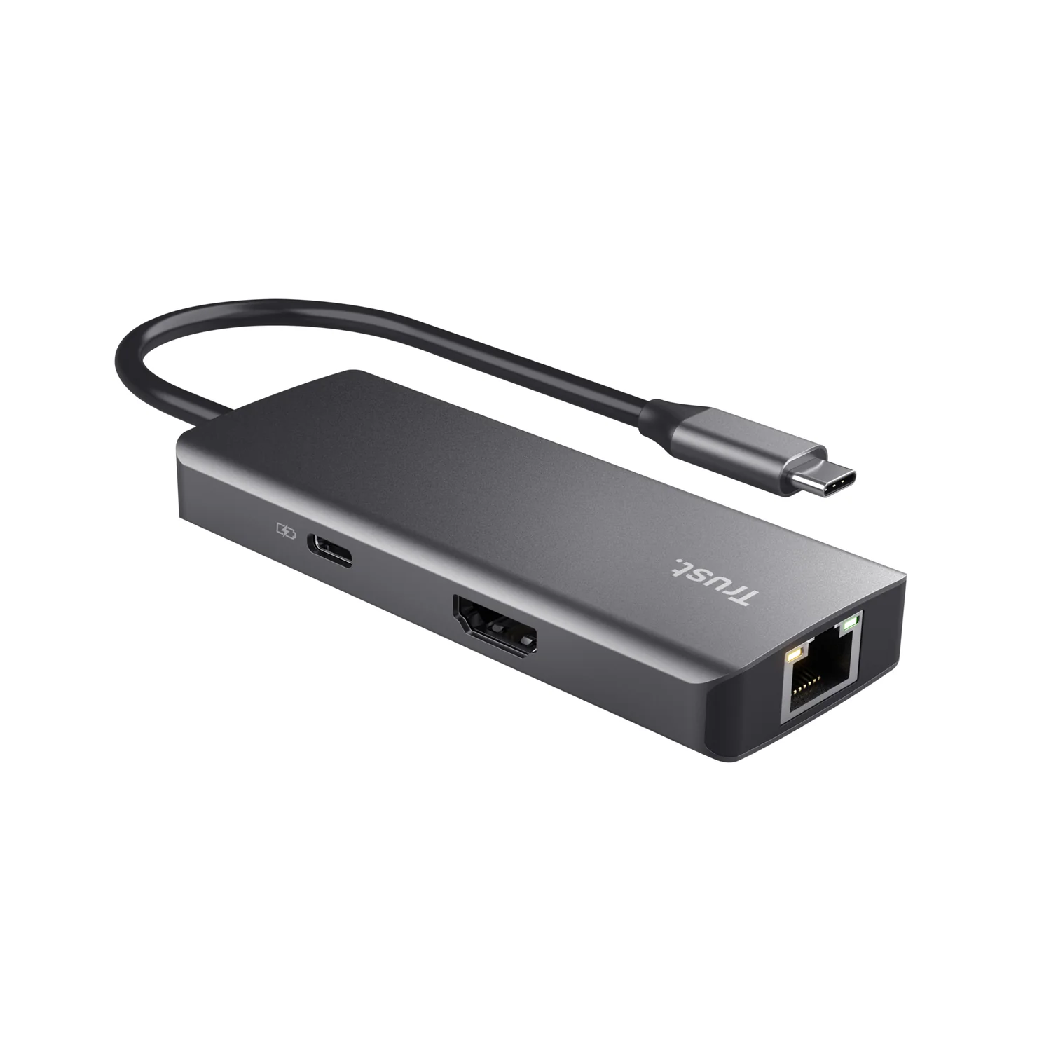 Adaptador Multiportas USB-C 6-em-1 Trust Dalyx com HDMI 4K, Ethernet Gigabit e USB Power Delivery - Imagem 2