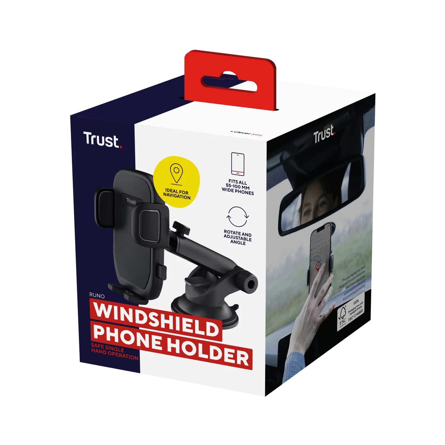 Suporte de Carro para Smartphone Trust Runo para Para-brisas 4" a 7" - Imagem 8