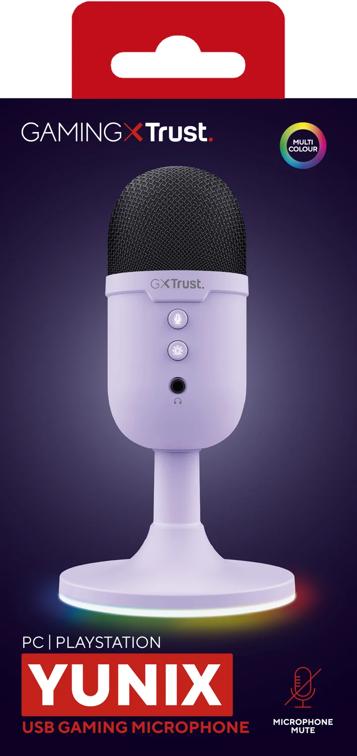 Microfone Trust GXT234P Yunix USB/3.5mm Condensador 48kHz 16-bit Roxo - Imagem 7