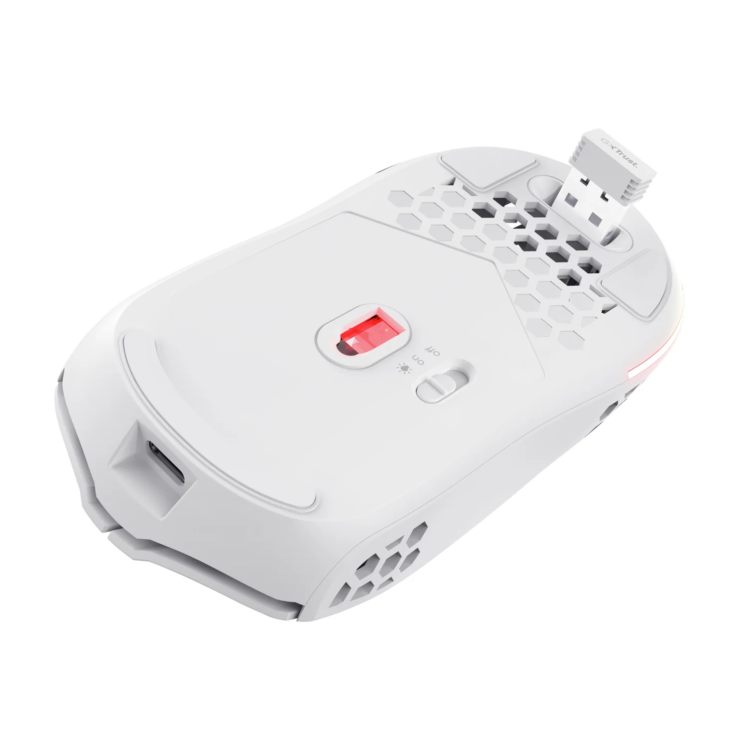 Rato Sem Fios Gaming Trust GXT929W Helox 4800 DPI RGB Recarregável 73g Branco - Imagem 3