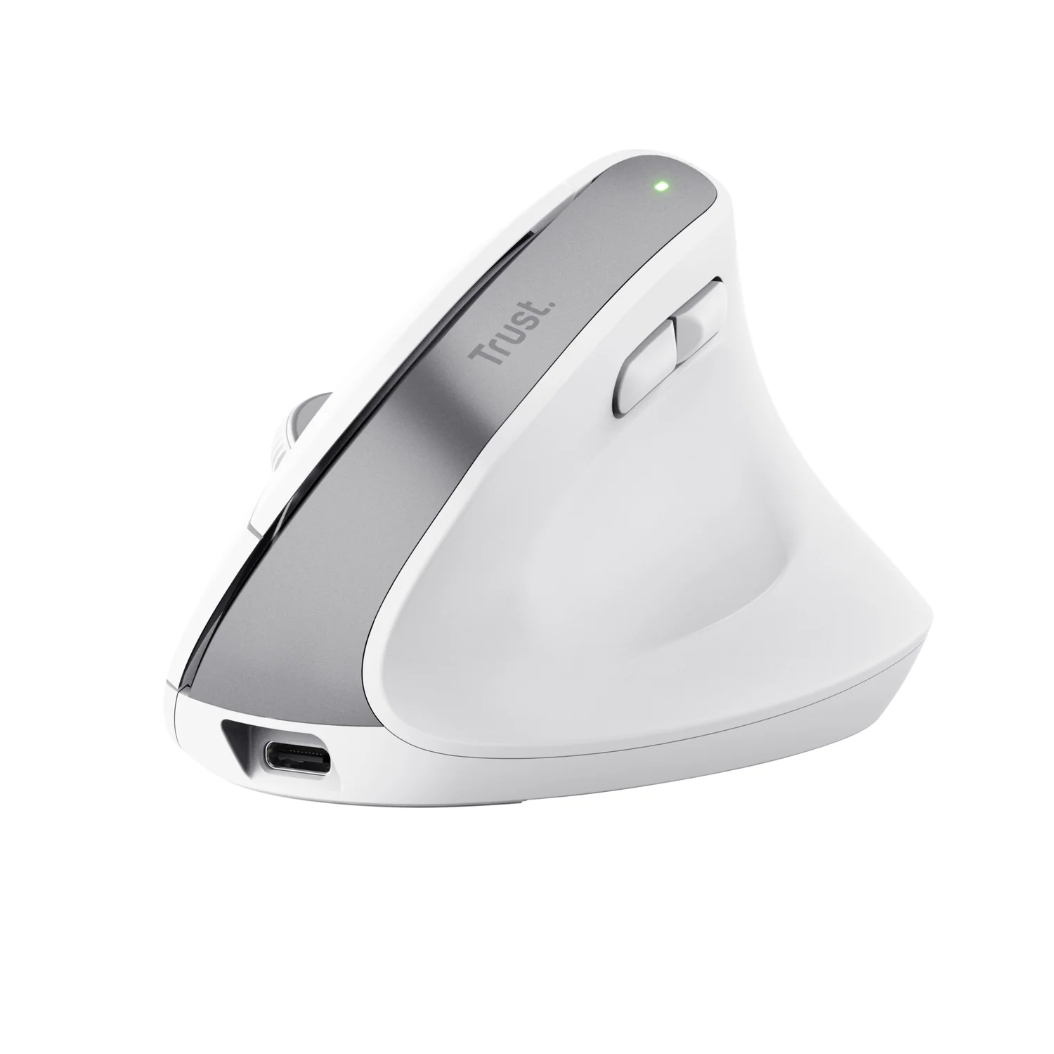Rato Ergonómico Vertical Sem Fios Trust Bayo+ Multi-Dispositivo com Bluetooth e USB-C — Branco - Imagem 2