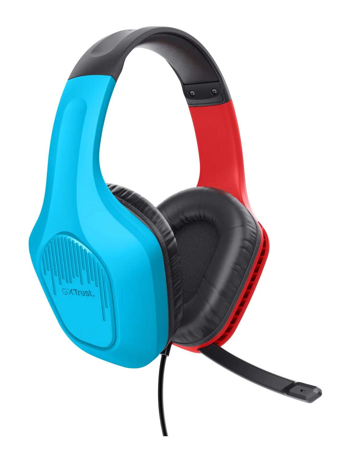 Auscultadores Gaming Trust GXT 416S Zirox com Fios para Nintendo Switch Preto/Ciano/Vermelho - Imagem 2