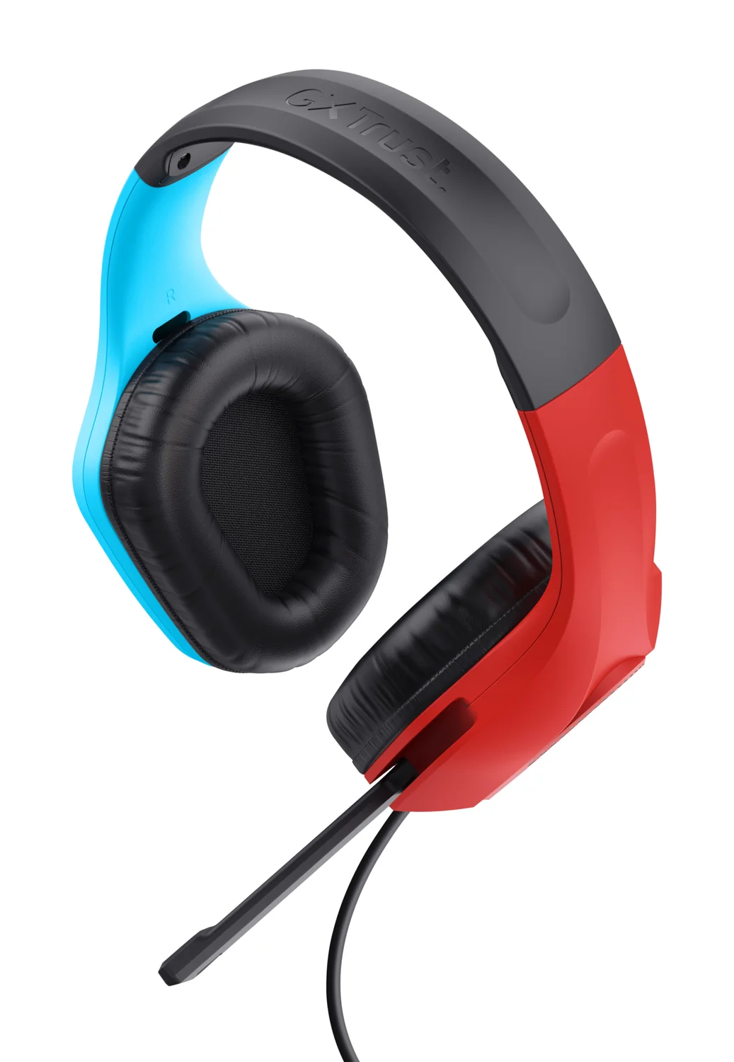 Auscultadores Gaming Trust GXT 416S Zirox com Fios para Nintendo Switch Preto/Ciano/Vermelho - Imagem 4