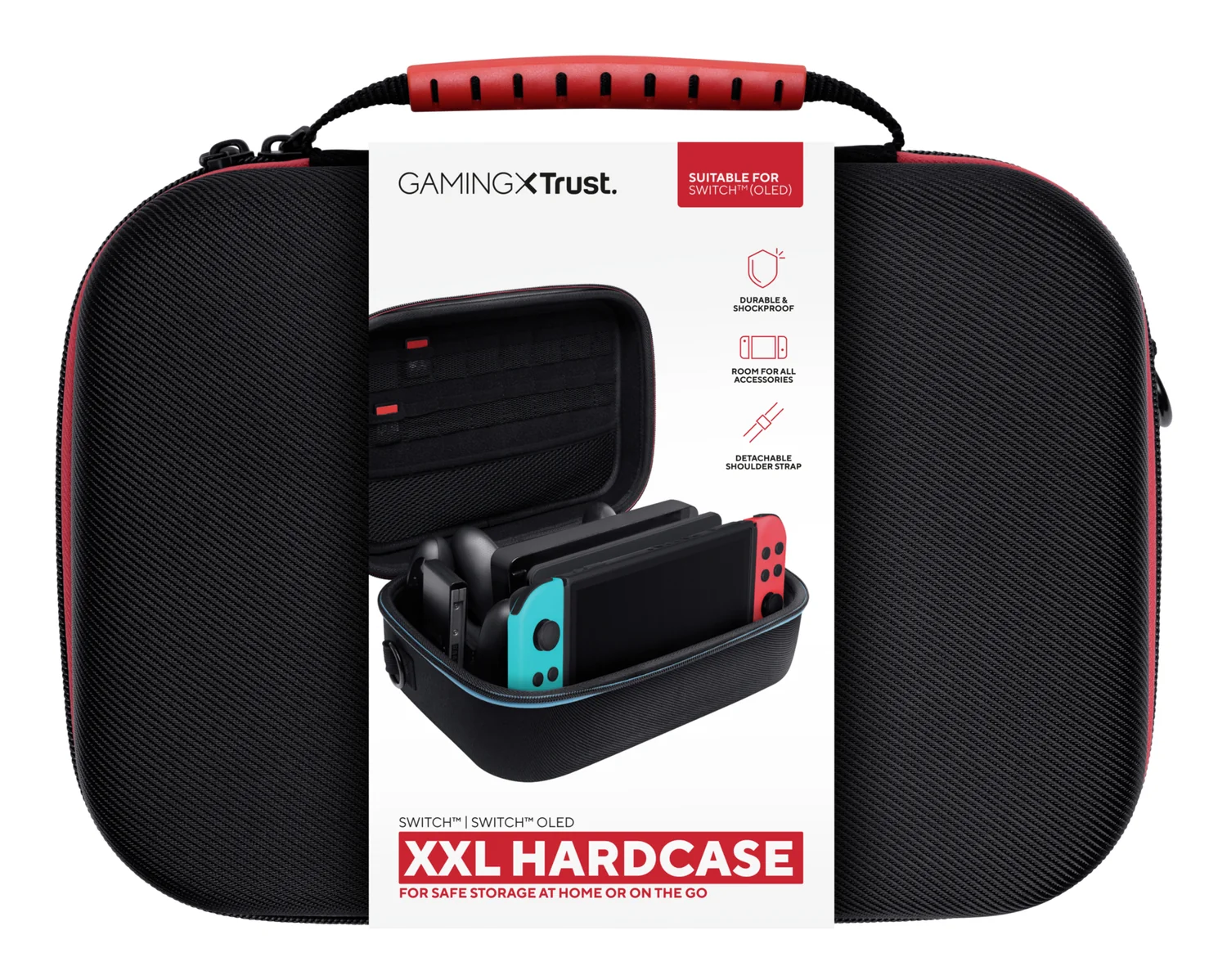 Mala de Transporte Rígida Trust GXT 1247 para Nintendo Switch e Switch OLED Preto/Azul/Vermelho - Imagem 8