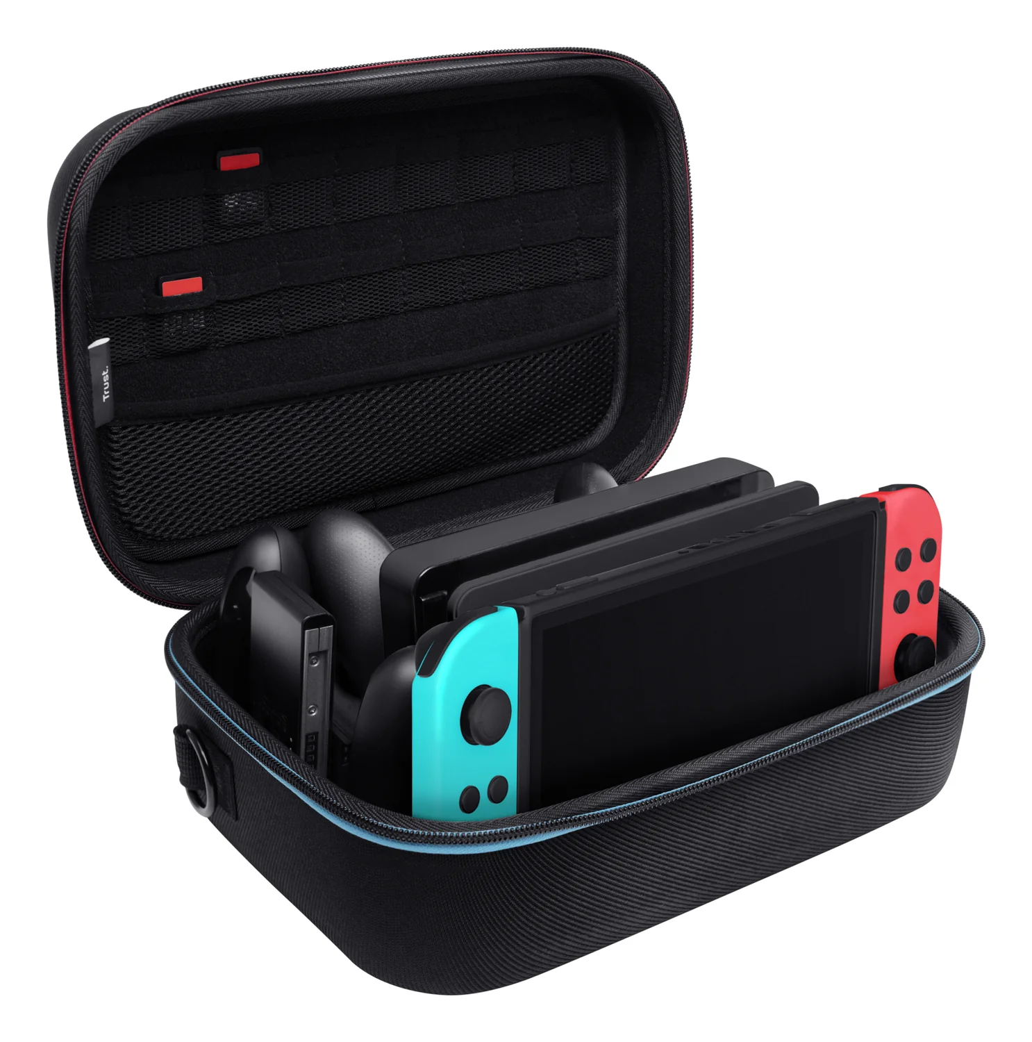 Mala de Transporte Rígida Trust GXT 1247 para Nintendo Switch e Switch OLED Preto/Azul/Vermelho - Imagem 3