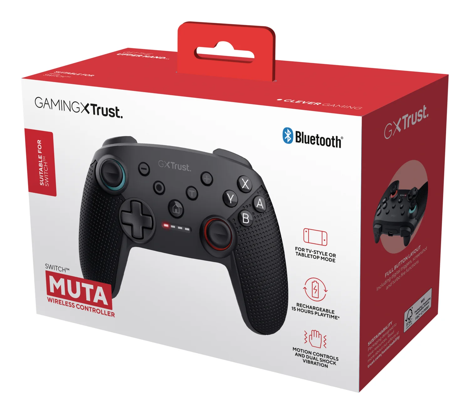 Comando Gaming Trust GXT 1246 Muta Bluetooth para Nintendo Switch, Switch Lite e Switch OLED Preto - Imagem 5