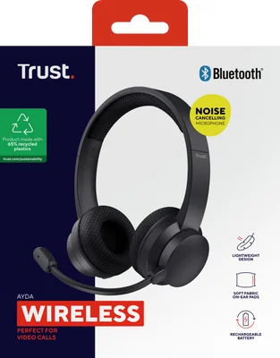 Auscultadores Bluetooth Trust Ayda sem Fios USB-C com Microfone Preto - Imagem 8