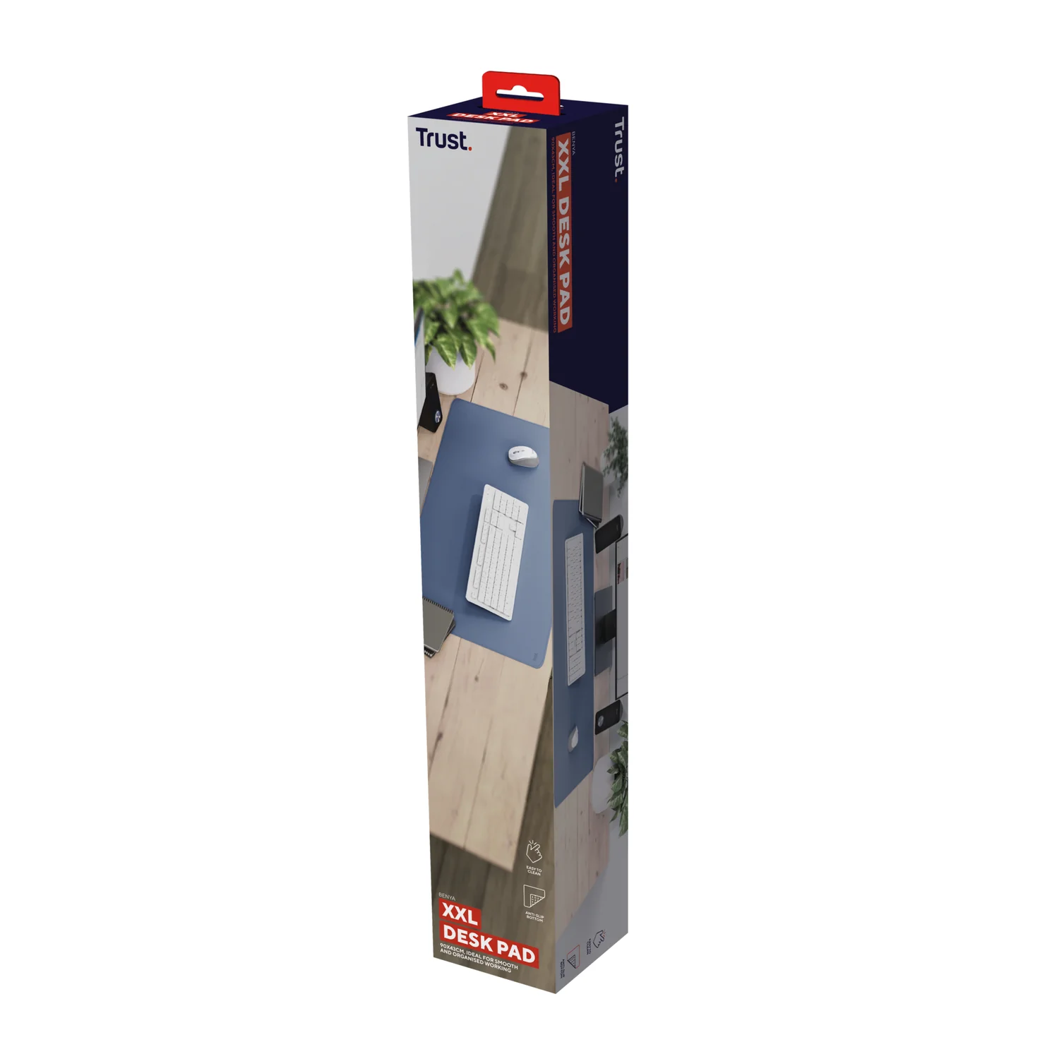 Tapete de Rato Trust Benya XXL 900x430mm em PVC Azul - Imagem 4