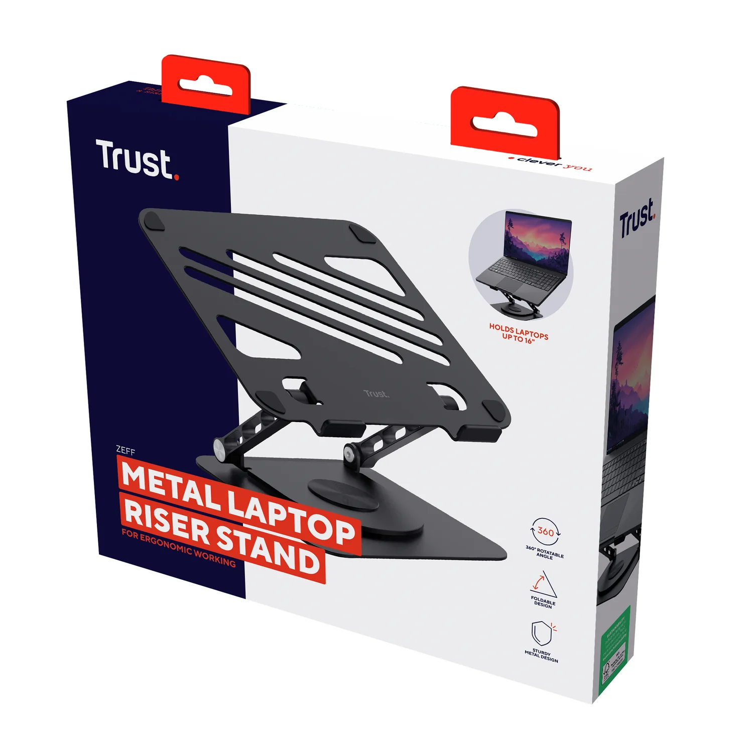 Suporte para Portátil Trust Zeff Metal até 16" Regulável em Altura Preto - Imagem 8