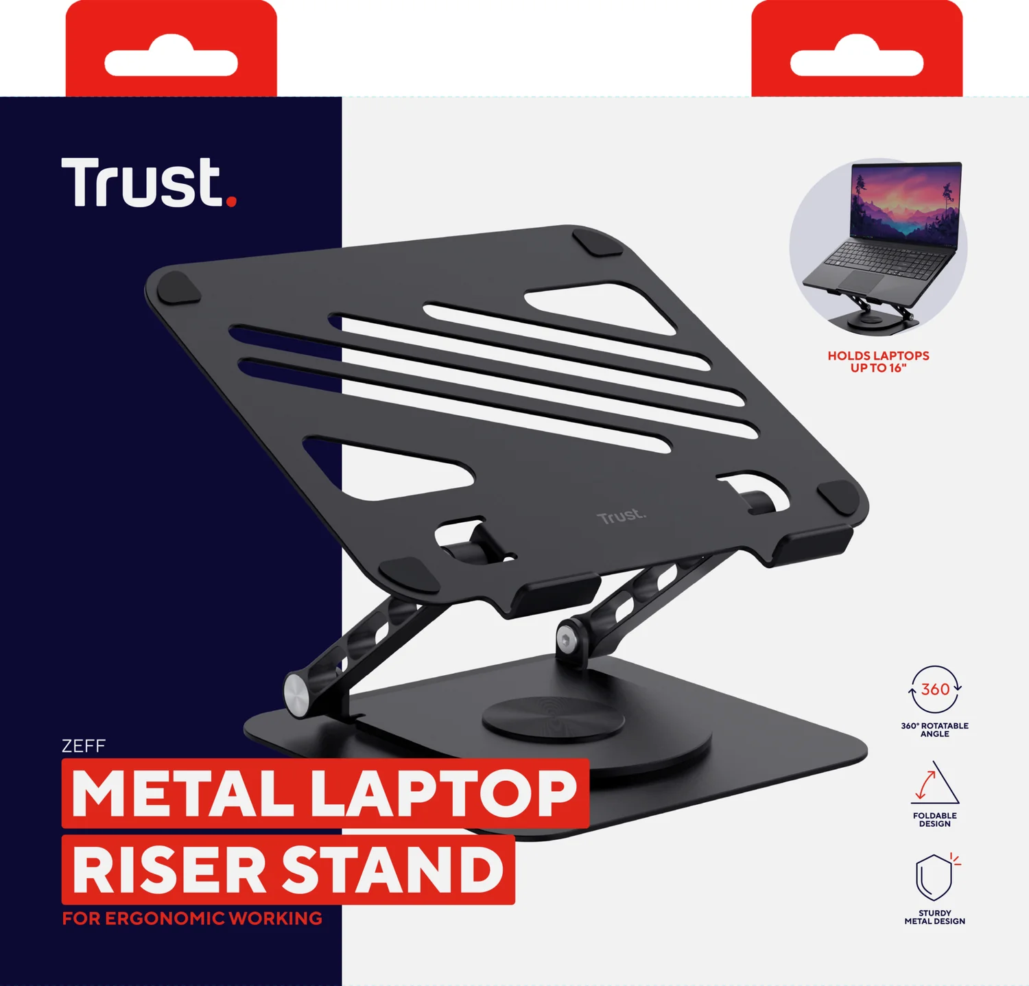 Suporte para Portátil Trust Zeff Metal até 16" Regulável em Altura Preto - Imagem 9