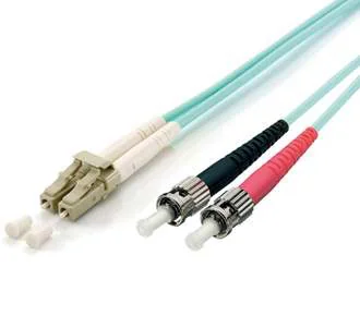 Cabo fibra ótica LC/ST OM3 multimodo 50/125 duplex LSOH 1m Equip Turquesa - Imagem 1