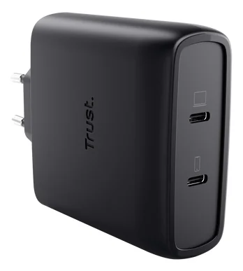Carregador USB-C GaN 100 W 2 Portas Trust Maxo Carregamento Rápido Preto - Imagem 3