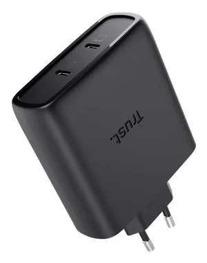 Carregador USB-C GaN 100 W 2 Portas Trust Maxo Carregamento Rápido Preto - Imagem 2