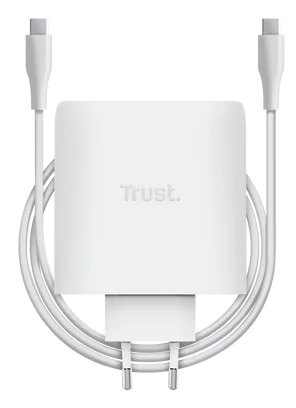 Carregador Trust Maxo 100W GaN 2 Portas USB-C Power Delivery 3.0 PPS com Cabo USB-C 2m Branco - Imagem 5