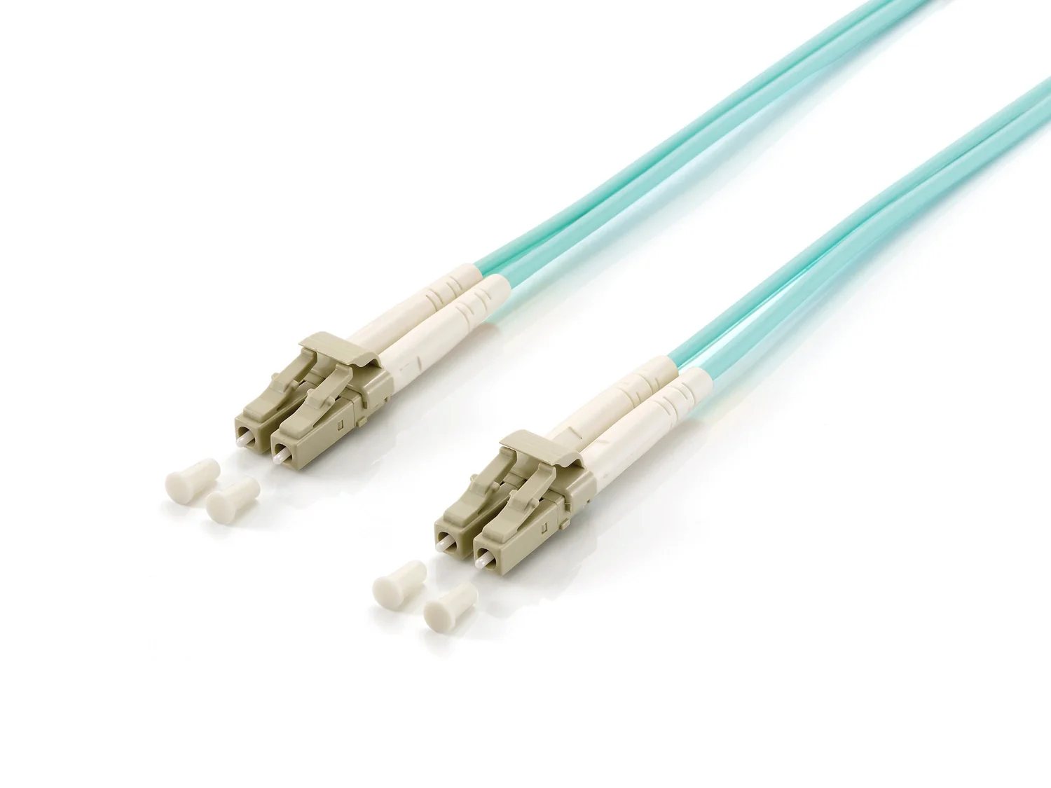 Cabo de Fibra Ótica Duplex LC/LC Equip 15 m OM3 50/125µm Multimodo Turquesa LSZH - Imagem 1