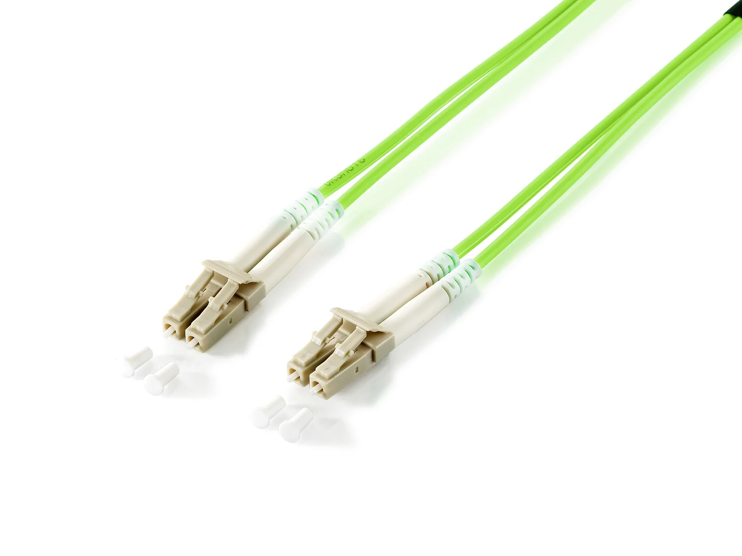 Cabo fibra ótica LC/LC OM5 multimodo 50/125 duplex 5m Equip Verde - Imagem 1