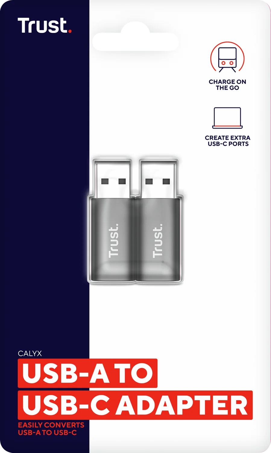 Adaptador USB Trust Calyx USB-C fêmea para USB-A macho cinzento pack 2 unidades - Imagem 6
