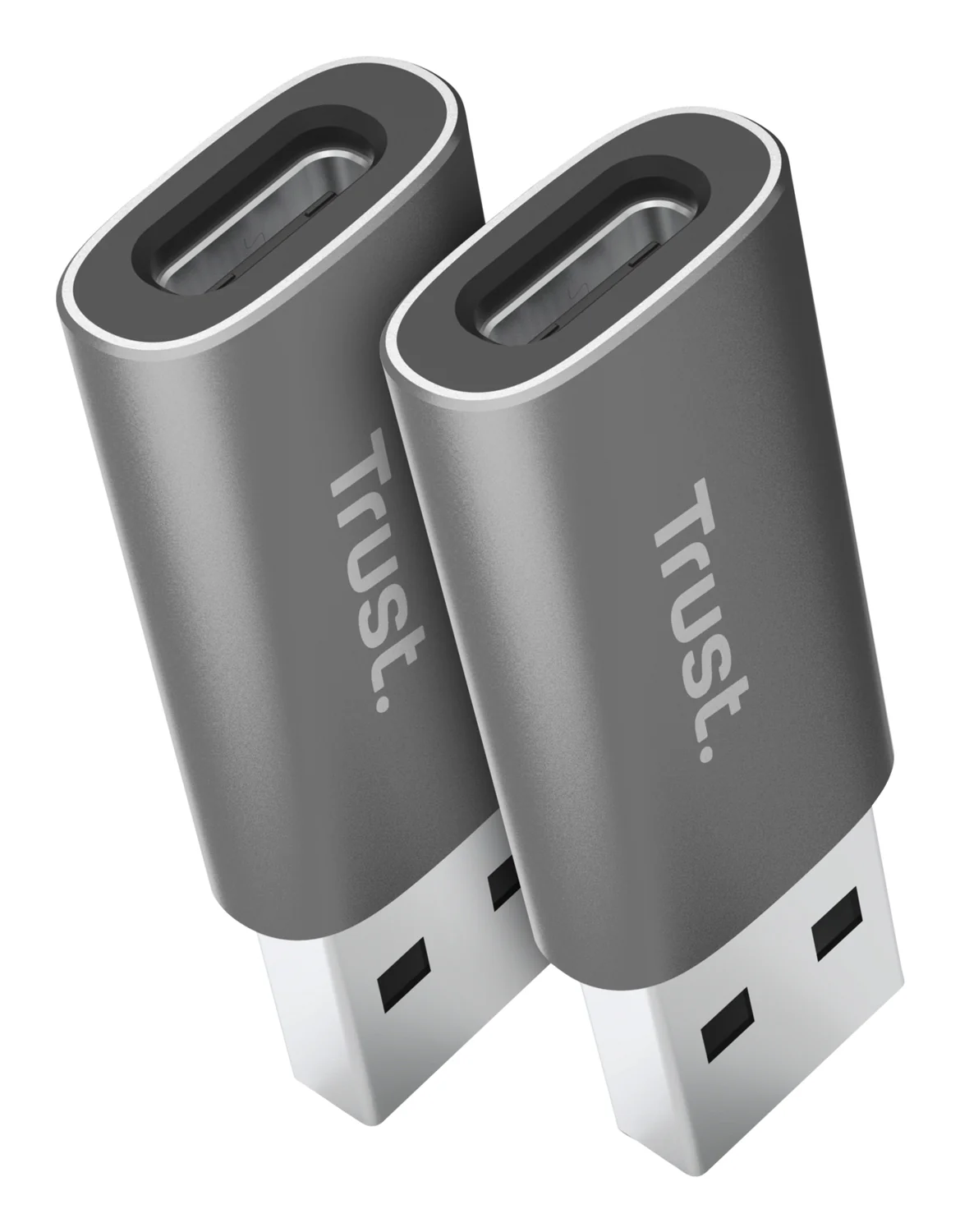 Adaptador USB Trust Calyx USB-C fêmea para USB-A macho cinzento pack 2 unidades - Imagem 2