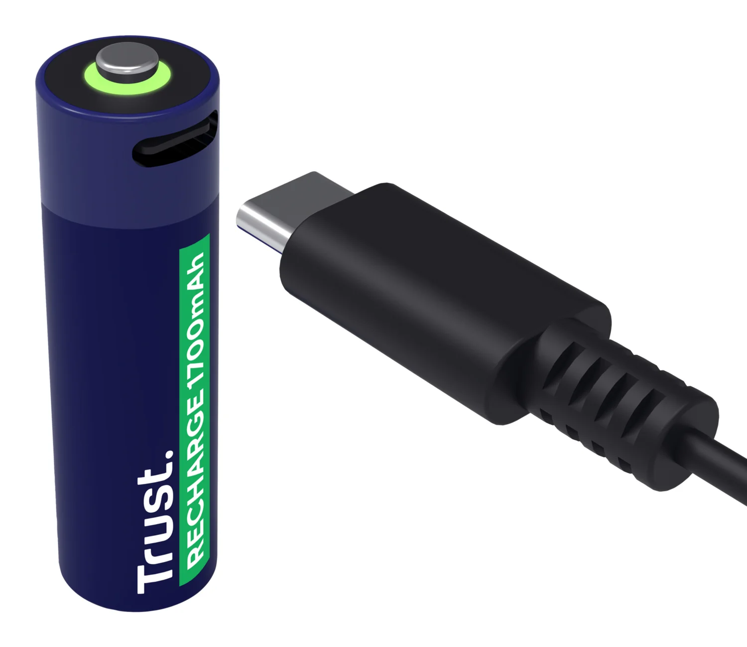 Pilhas Recarregáveis AA USB-C Trust 1700mAh 800 Ciclos Sustentáveis Pack 2 Unidades - Imagem 2