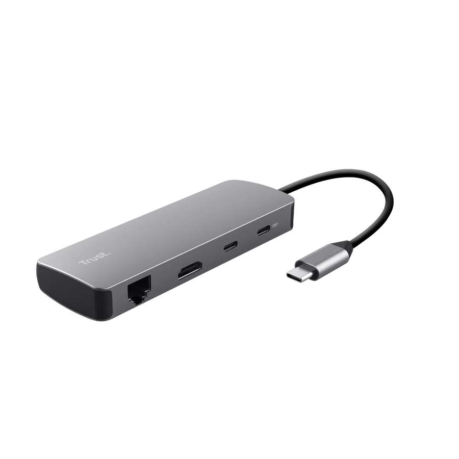 Hub USB-C Trust Dalyx 8 em 1 HDMI RJ-45 Power Delivery SD/MicroSD - Imagem 1