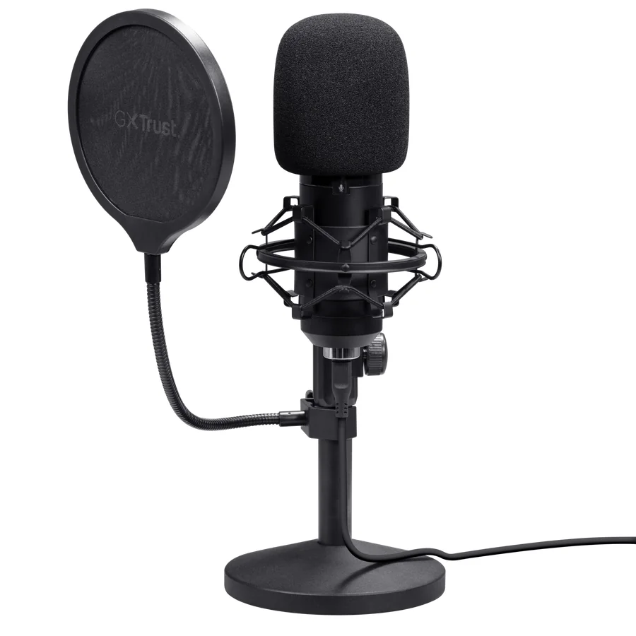 Microfone de Estúdio Trust GXT 269 Emita II USB com Suporte de Mesa e Filtro Anti-Pop Preto - Imagem 3