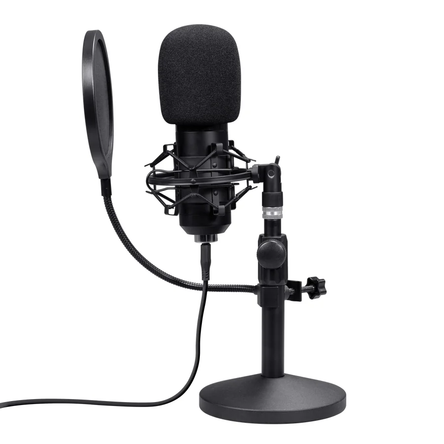 Microfone de Estúdio Trust GXT 269 Emita II USB com Suporte de Mesa e Filtro Anti-Pop Preto - Imagem 5