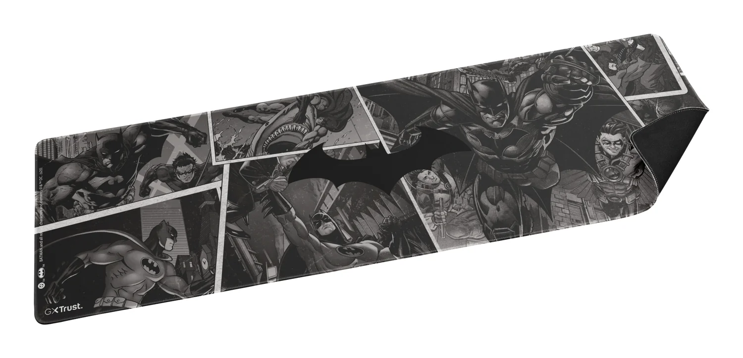 Tapete Gaming Trust GXT759BM XXL Batman 930x300mm Base Antiderrapante Preto - Imagem 2