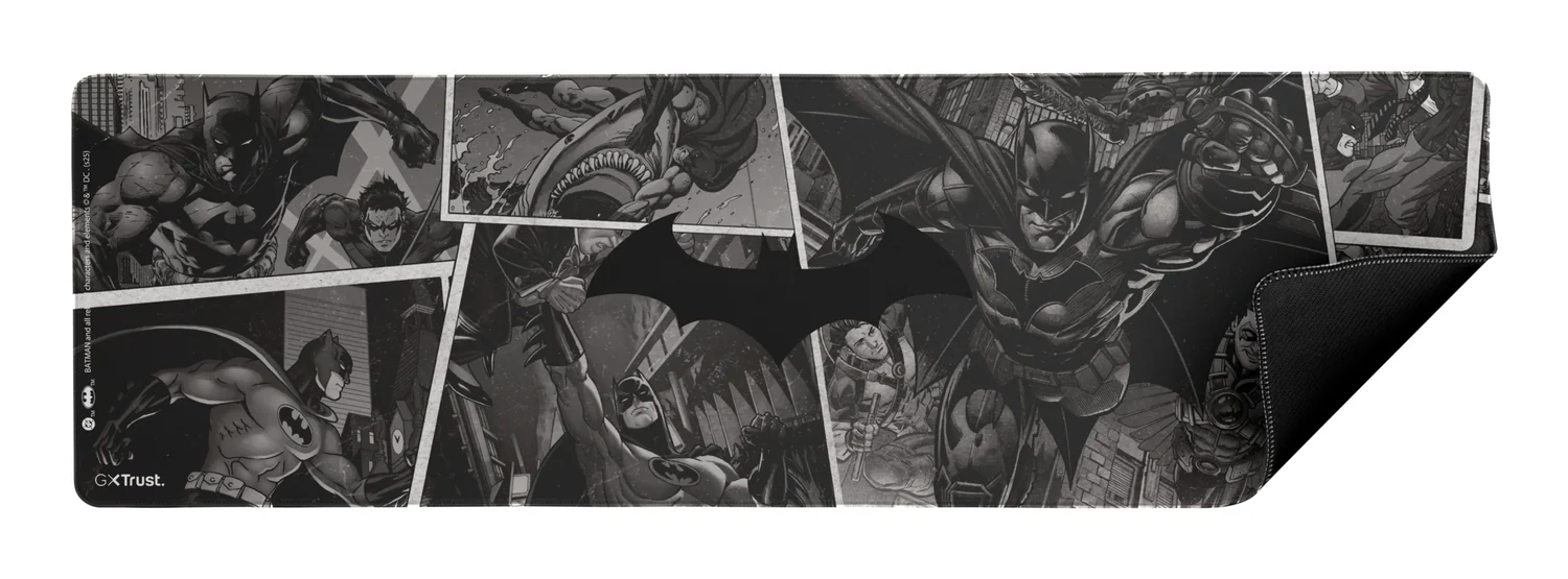 Tapete Gaming Trust GXT759BM XXL Batman 930x300mm Base Antiderrapante Preto - Imagem 4