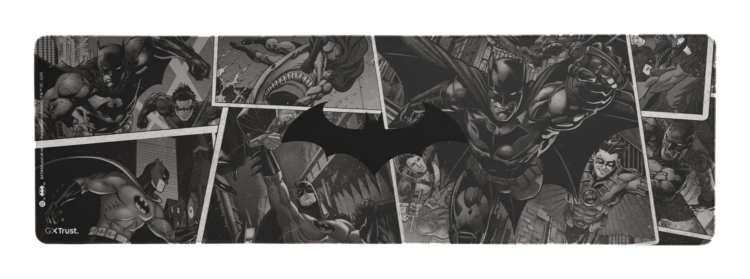 Tapete Gaming Trust GXT759BM XXL Batman 930x300mm Base Antiderrapante Preto - Imagem 3