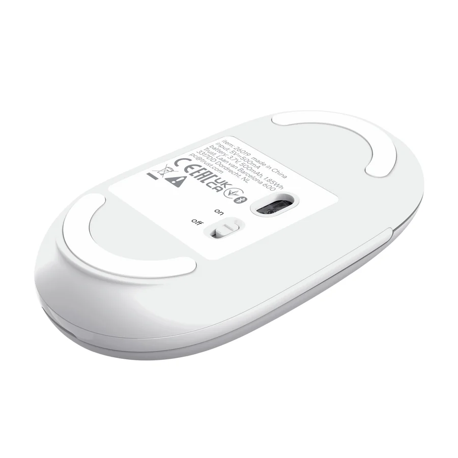 Rato sem fios Trust Seron Hyperscroll Slim 3200 DPI Bluetooth/RF recarregável Branco - Imagem 7