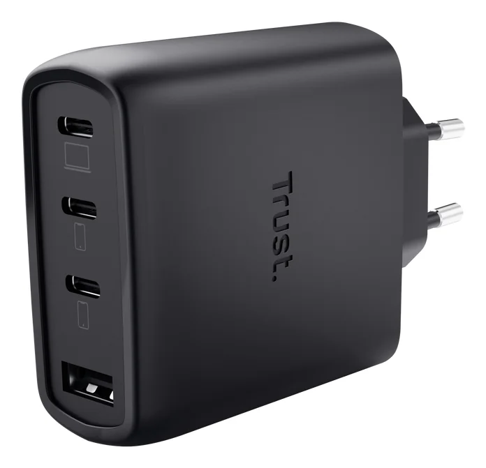 Carregador GaN Trust Maxo 65W 4 Portas USB-C/USB-A Power Delivery Preto - Imagem 1