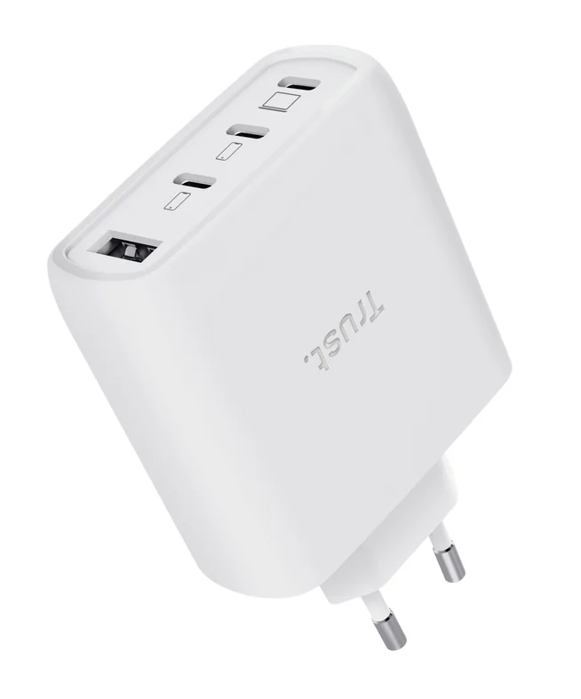 Carregador GaN Trust Maxo 65W 4 Portas USB-C + USB-A Carregamento Rápido PD QC4+ Branco - Imagem 2