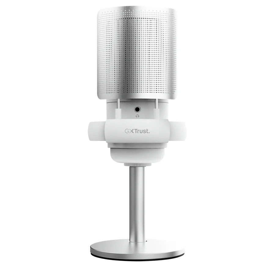 Microfone USB Trust GXT238W Auron Podcast 48kHz 16-bit USB-C com Suporte e LED Branco - Imagem 6