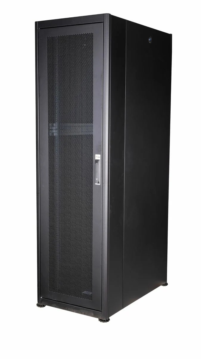 Bastidor rack 19" 42U Equip Basic Flex 600x1000mm Porta Perfurada Preto RAL9005 - Imagem 1
