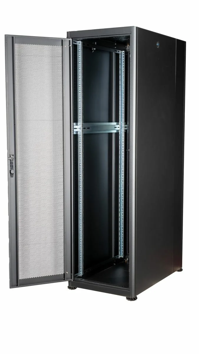 Bastidor rack 19" 42U Equip Basic Flex 600x1000mm Porta Perfurada Preto RAL9005 - Imagem 2