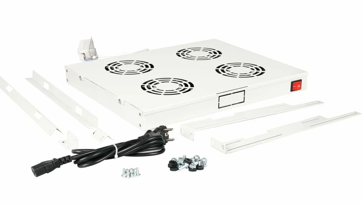 Módulo de Ventilação para Bastidor 19" 1U 4 Ventoinhas Equip Cinzento - Imagem 2