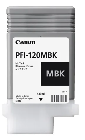 Tinteiro Canon PFI-120 MBK 130 ml Preto Mate Original - Imagem 1