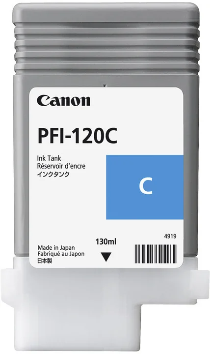 Tinteiro de Jato de Tinta Canon PFI-120 Ciano 130 ml Original para Plotter TM