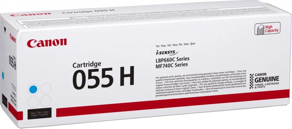 Toner Laser Canon 055H Ciano Original Alto Rendimento 5900 Páginas para i-SENSYS MF740 LBP660