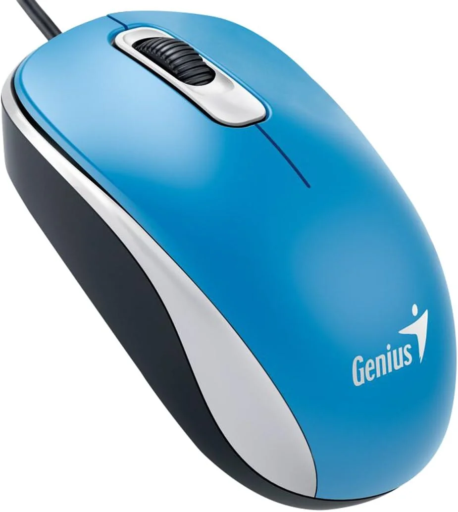 Rato com Fio Genius DX-110 USB Azul — Ergonómico para PC e Portátil