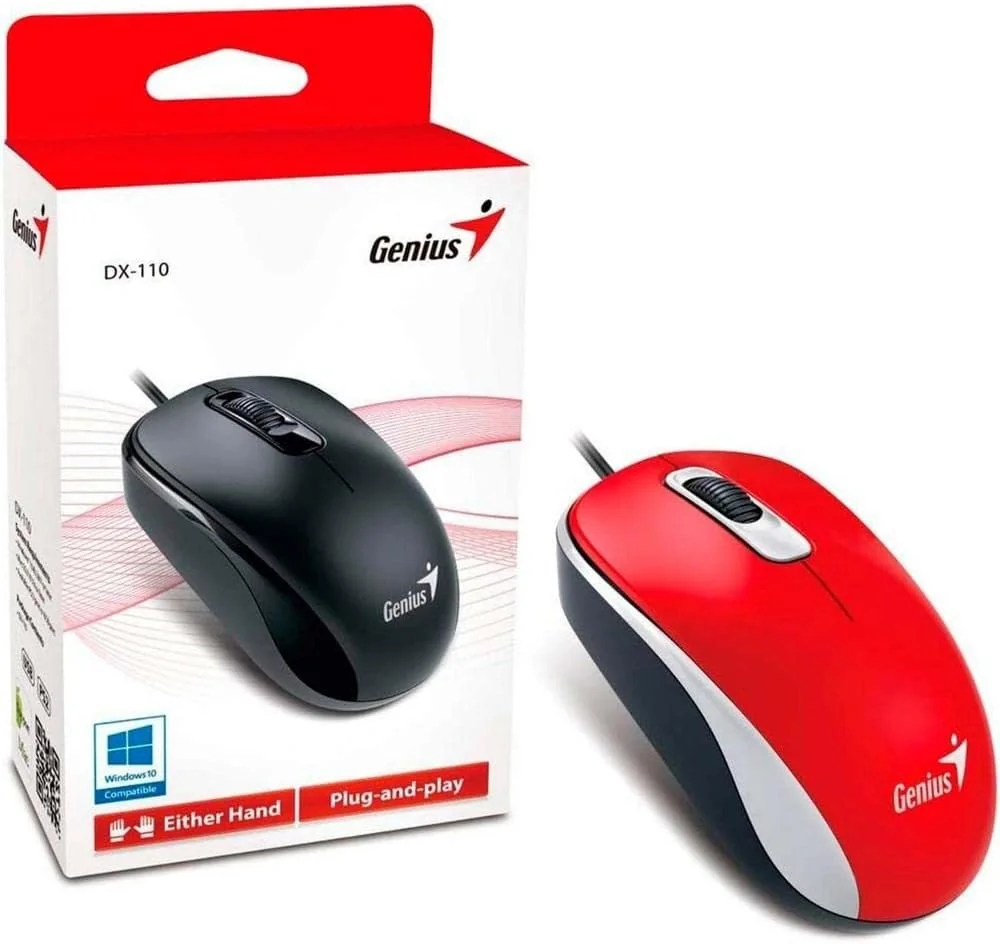 Rato com fios Genius DX-110 USB vermelho - Imagem 6