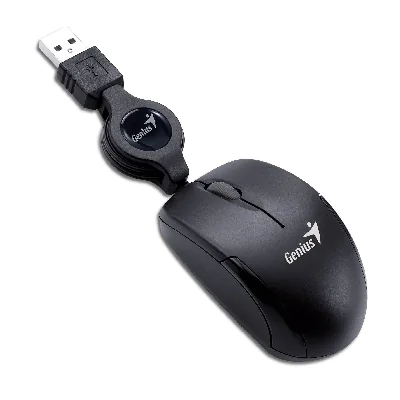 Rato com Fio Genius Micro Traveler V2 USB Preto — Compacto para Portátil